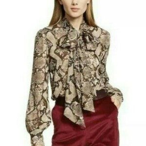 Altuzarra for Target Python Print  Georgette Pussy Bow Blouse Size XS